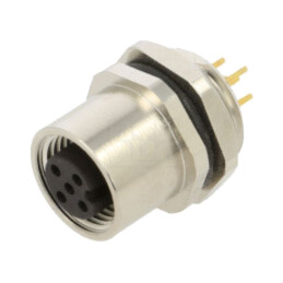Conector: M12; soclu; mamă; 2A; 60V; PIN: 5; IP67; drept; THT