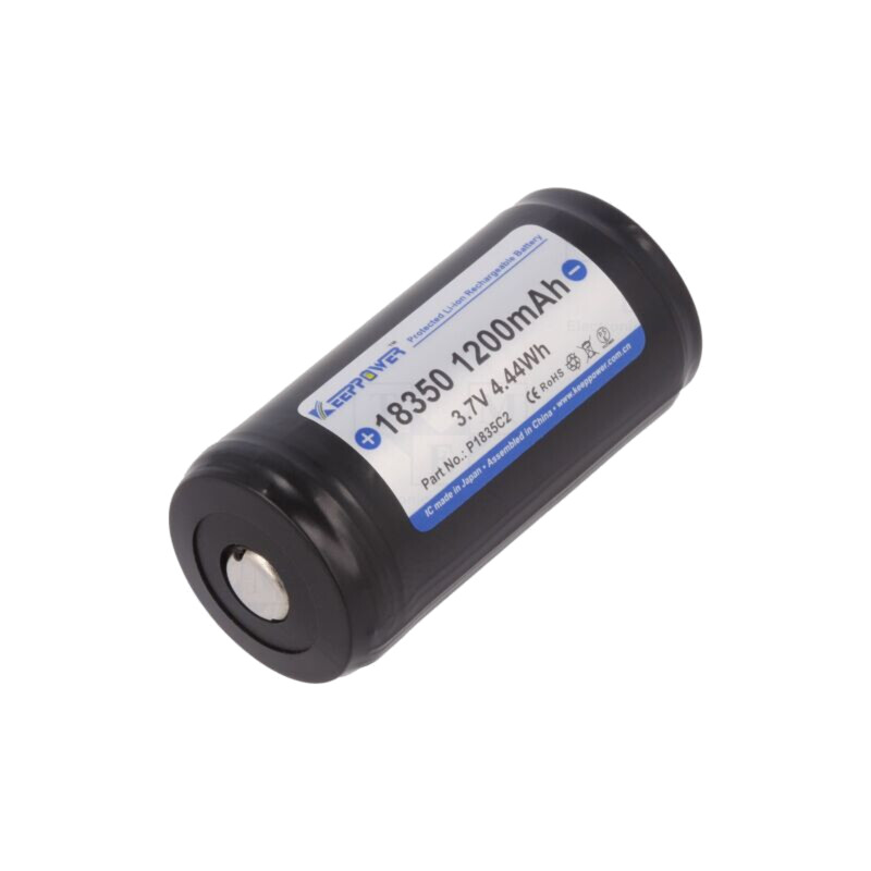 Acumul: Li-Ion; 18350; 3,7V; 1100mAh; Ø18,6x39mm; 8A Acumul: Li-Ion; 18350; 3,7V; 1100mAh; Ø18,6x39mm; 8A
