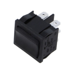 ROCKER; DPDT; Poz: 3; (ON)-OFF-(ON); 6A/250VAC; neagră; IP40; fără