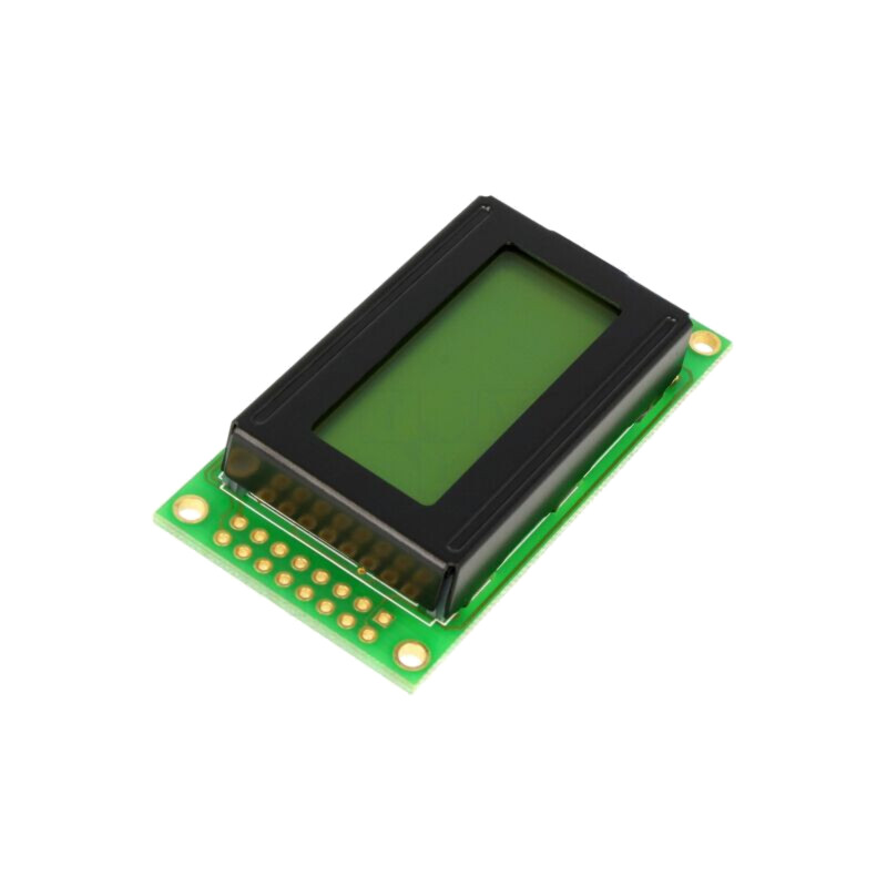 Afişaj: LCD; alfanumerice; STN Positive; 8x2; 58x32x13mm; LED; 2x8