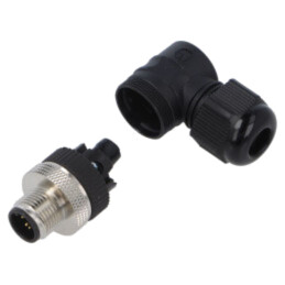 Conector: M12; mufă; tată; 4A; 30V; PIN: 5; IP67; în unghi; pe cablu