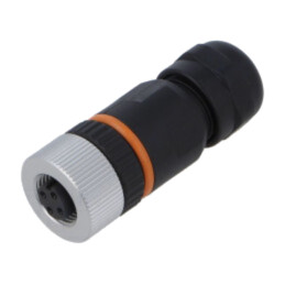 Conector: M12; mufă; PIN: 4; mamă; 250V; drept; IP67; pe cablu; aurit