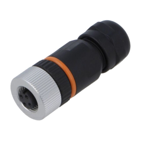 Conector: M12; mufă; PIN: 4; mamă; 250V; drept; IP67; pe cablu; aurit