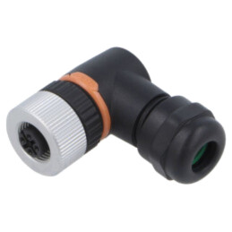 Conector: M12; mufă; PIN: 3; mamă; 250V; în unghi 90°; IP67; pe cablu