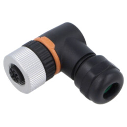 Conector: M12; mufă; PIN: 4; mamă; 250V; în unghi 90°; IP67; pe cablu