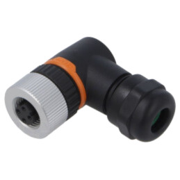 Conector: M12; mufă; PIN: 4; mamă; 250V; în unghi 90°; IP67; pe cablu
