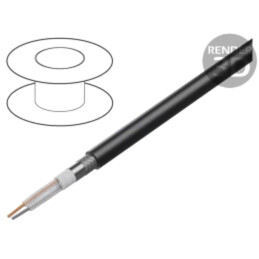 Cablu; Twinax; 2x20AWG; la exterior; litat; Cu; PVC; negru; 30m; 300V