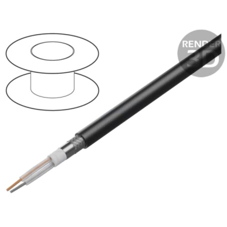 Cablu; Twinax; 2x20AWG; la exterior; litat; Cu; PVC; negru; 152m