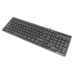 Tastatură; neagră; USB A; cu cablu,slim,US layout; Lung: 1,5m