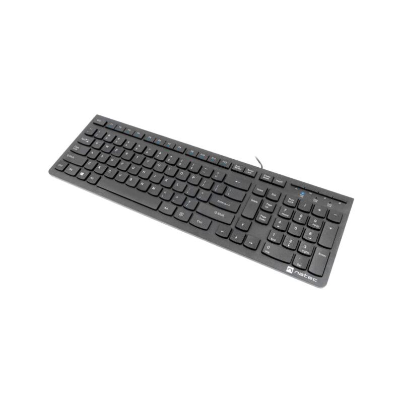Tastatură; neagră; USB A; cu cablu,slim,US layout; Lung: 1,5m Tastatură; neagră; USB A; cu cablu,slim,US layout; Lung: 1,5m