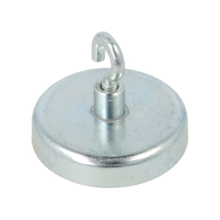 Magnet: fix; ferită (metal greu); 125N; 40mm; cu cârlig