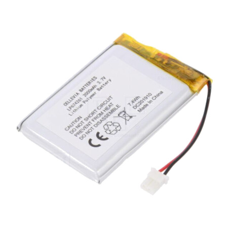 Acumul: Li-Po; 3,7V; 2000mAh; cabluri,contector MOLEX 5264-2P