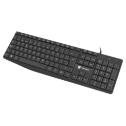Tastatură; neagră; USB A; ES layout,cu cablu,slim; Lung: 1,8m