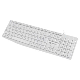 Tastatură; albă; USB A; ES layout,cu cablu,slim; Lung: 1,8m