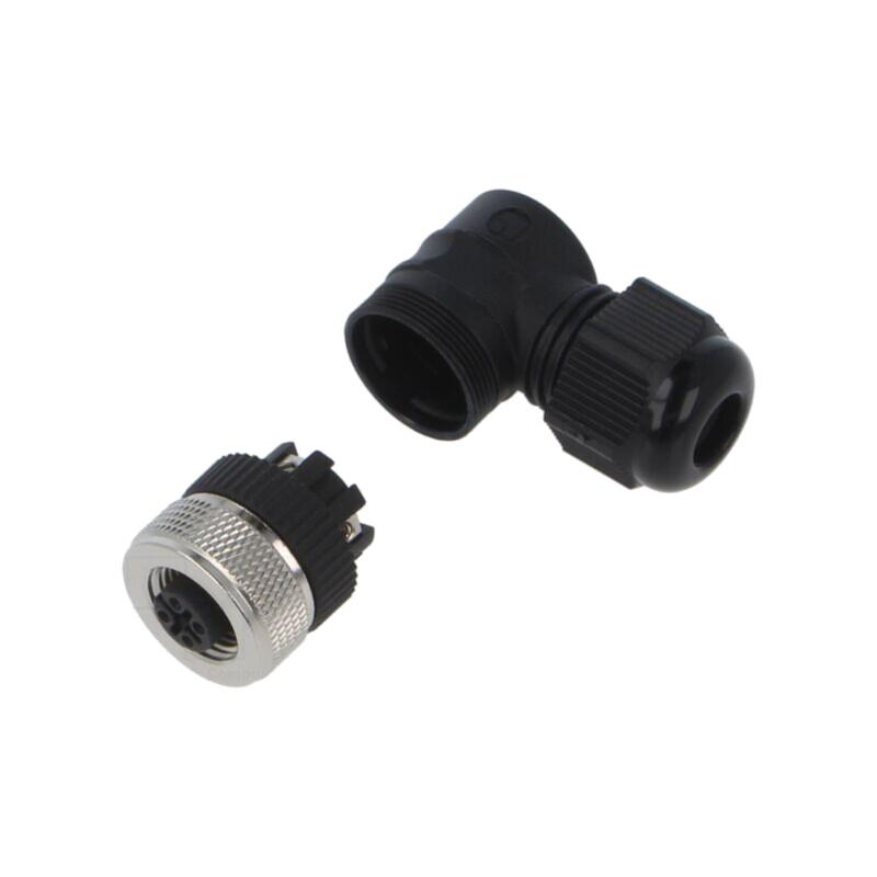 Conector: M12; mufă; mamă; 4A; 125V; PIN: 4; IP67; în unghi; pe cablu Conector: M12; mufă; mamă; 4A; 125V; PIN: 4; IP67; în unghi; pe cablu