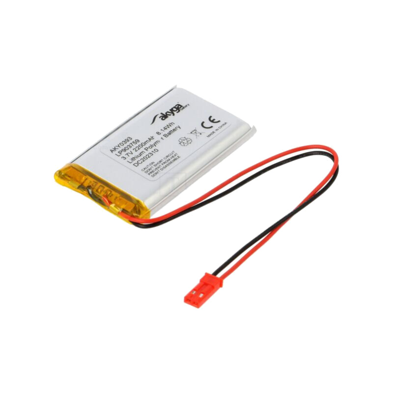 Acumul: Li-Po; 3,7V; 2200mAh; cabluri,contector JST SYP-02T-1 Acumul: Li-Po; 3,7V; 2200mAh; cabluri,contector JST SYP-02T-1