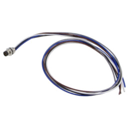 Conector: M8; soclu; tată; 30V; 3A; PIN: 5; IP67; cabluri; 0,34mm2