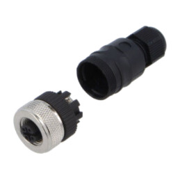 Conector: M12; mufă; mamă; 4A; 125V; PIN: 4; IP67; drept; pe cablu