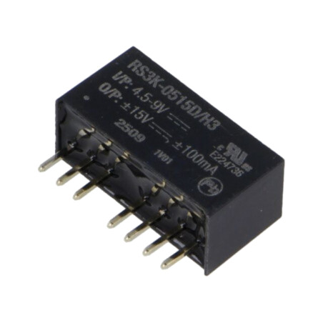 Convertor: DC/DC; 3W; Uintr: 4,5÷9VDC; Uieş: 15VDC; Uieş2: -15VDC