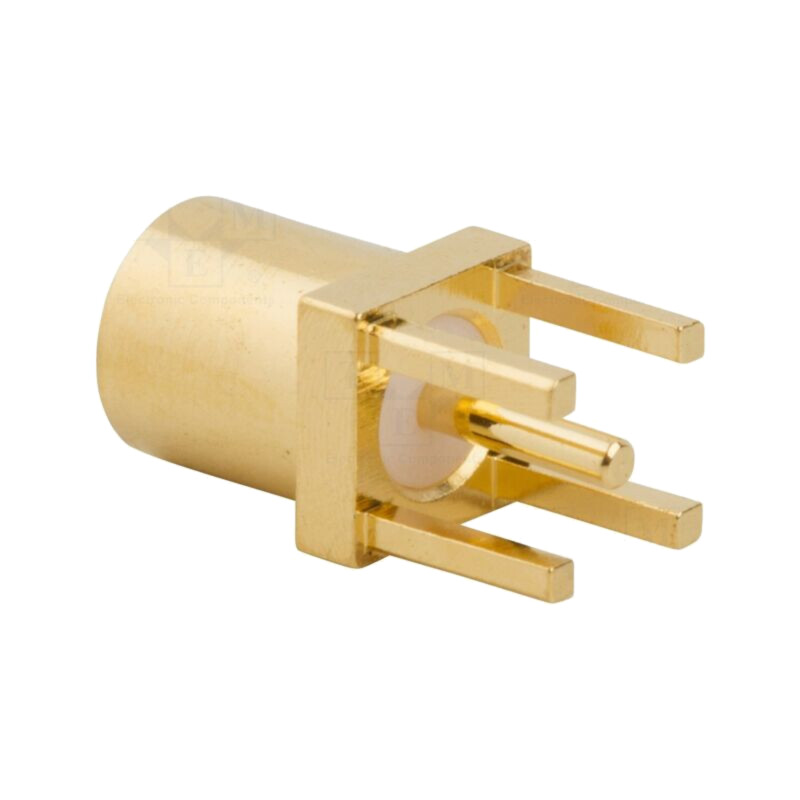 Conector: MMCX; soclu; mamă; drept; 50Ω; THT; pentru PCB; PTFE; aurit Conector: MMCX; soclu; mamă; drept; 50Ω; THT; pentru PCB; PTFE; aurit
