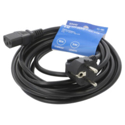 Cablu; 3x1mm2; CEE 7/7 (E/F) ştecăr în unghi,IEC C13 mamă; PVC