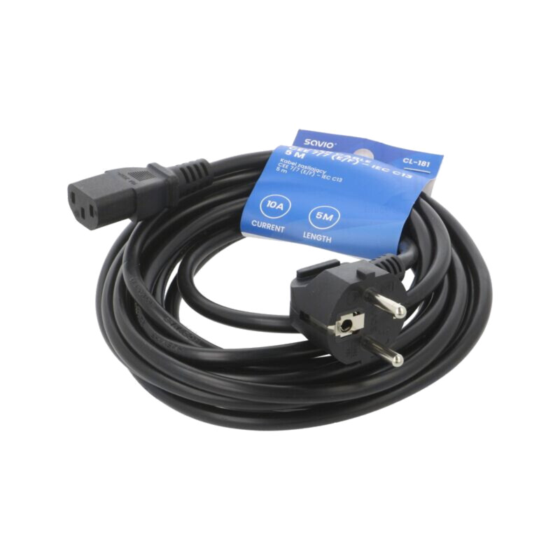 Cablu; 3x1mm2; CEE 7/7 (E/F) ştecăr în unghi,IEC C13 mamă; PVC Cablu; 3x1mm2; CEE 7/7 (E/F) ştecăr în unghi,IEC C13 mamă; PVC