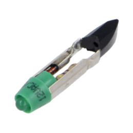 Lampă LED; verde; T5,5; 12VDC; 12VAC; Nr.diode: 1