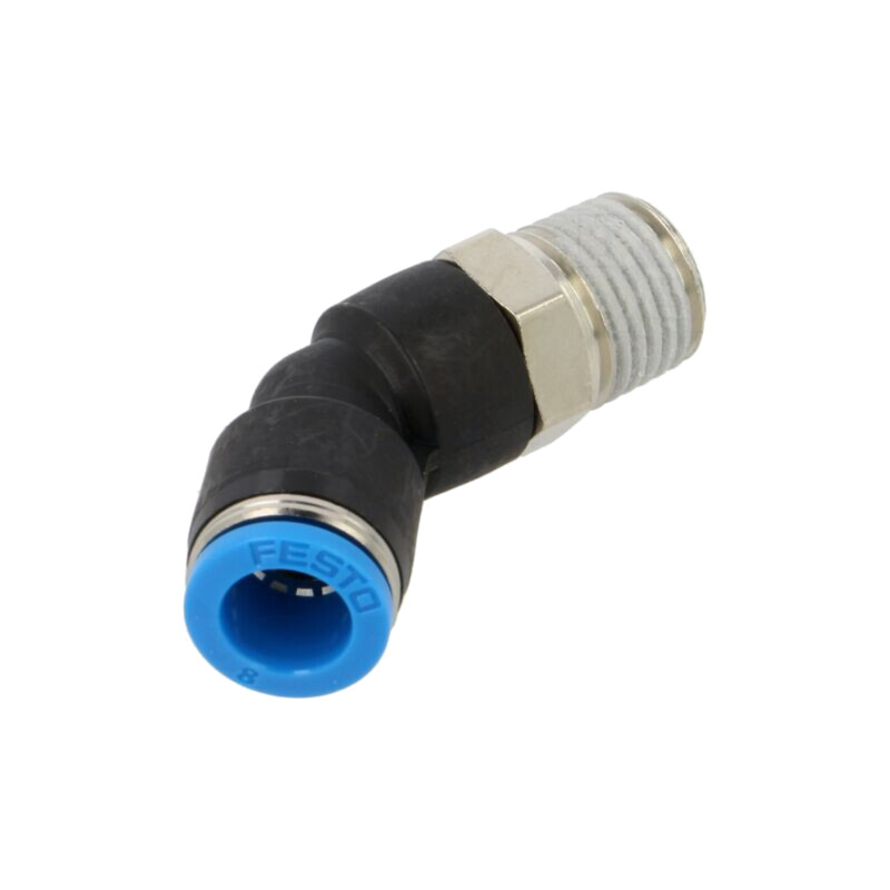 Racord push-in; în unghi de 45°; -0,95÷6bar; Filet: R 1/4"; QS