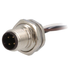 Conector: M12; soclu; PIN: 4; tată; 250V; drept; IP67; cabluri; 4A