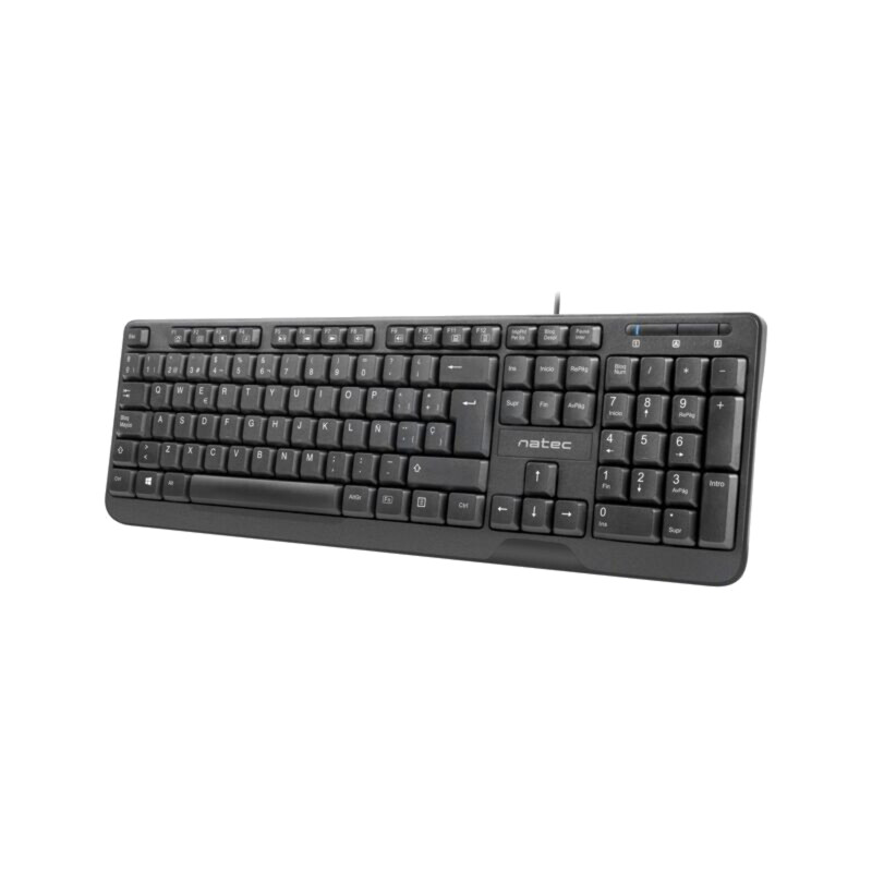 Tastatură; neagră; USB A; ES layout,cu cablu,slim; Lung: 1,8m Tastatură; neagră; USB A; ES layout,cu cablu,slim; Lung: 1,8m