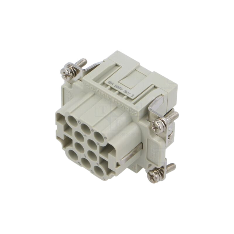 Conector: HDC; inserturi de contact; mamă; CQE; PIN: 10; 16A; 600V Conector: HDC; inserturi de contact; mamă; CQE; PIN: 10; 16A; 600V