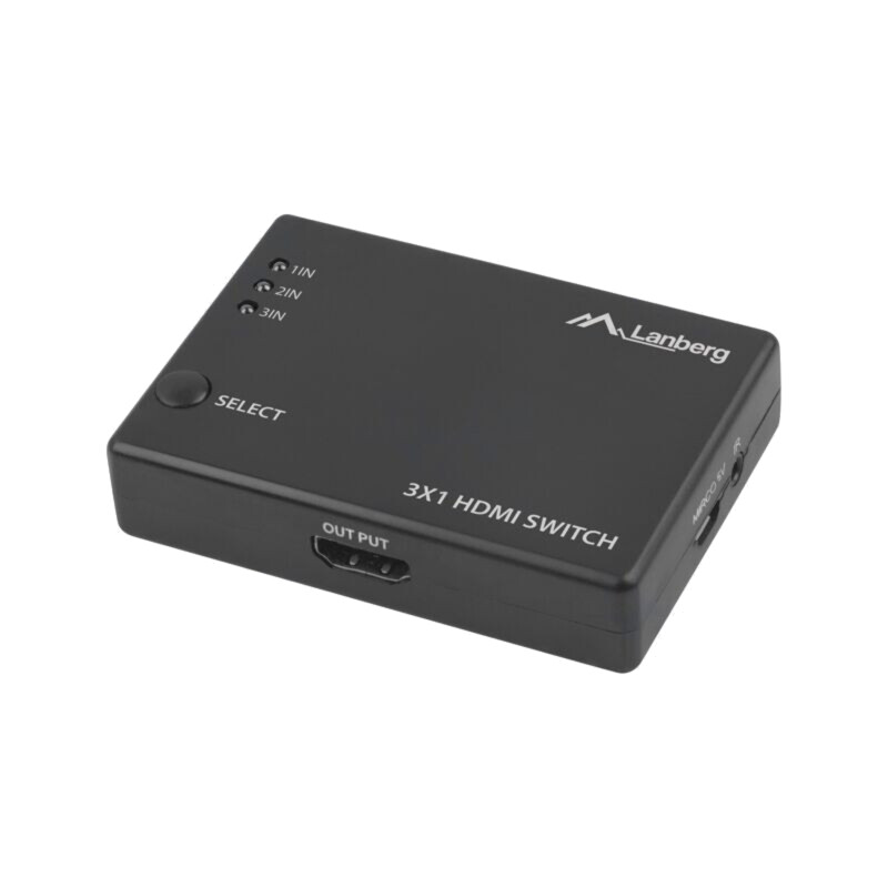 Switch; 0,8m; HDCP 2.2,HDMI 2.0; neagră; Ieşire: HDMI soclu; ABS