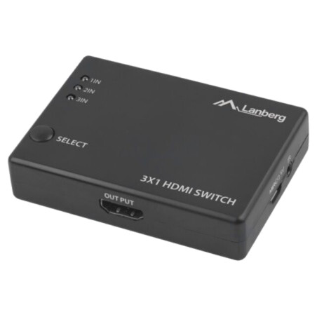 Switch; 0,8m; HDCP 2.2,HDMI 2.0; neagră; Ieşire: HDMI soclu; ABS
