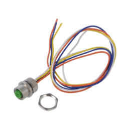 Conector: M12; soclu; mamă; 4A; 250V; PIN: 4; IP67; drept; cabluri