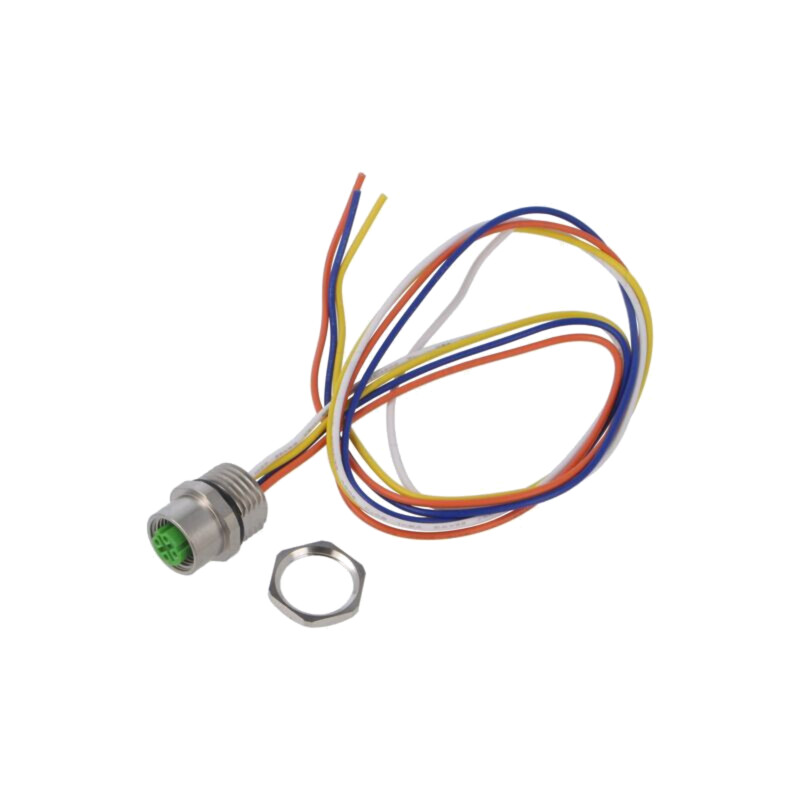 Conector: M12; soclu; mamă; 4A; 250V; PIN: 4; IP67; drept; cabluri Conector: M12; soclu; mamă; 4A; 250V; PIN: 4; IP67; drept; cabluri