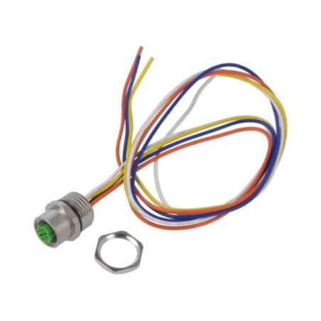 Conector: M12; soclu; mamă; 4A; 250V; PIN: 4; IP67; drept; cabluri