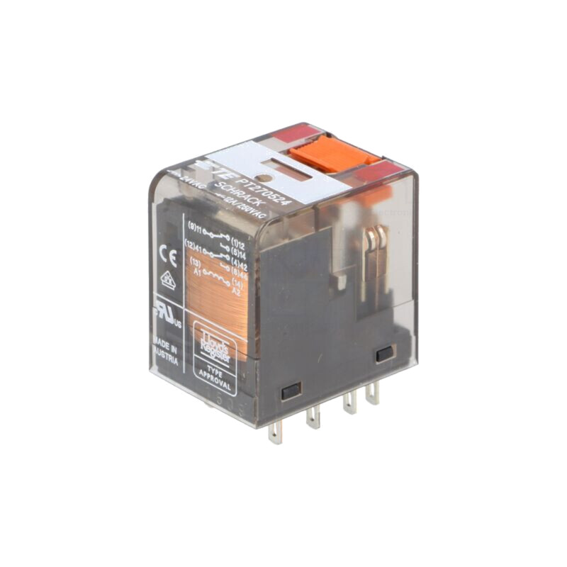 Releu: electromagnetic; DPDT; Ubobină: 24VAC; Icontacte max: 12A