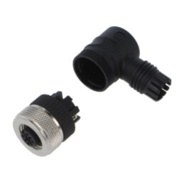 Conector: M12; mufă; mamă; 4A; 125V; PIN: 3; IP67; în unghi; pe cablu