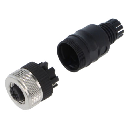 Conector: M12; mufă; mamă; 4A; 125V; PIN: 3; IP67; drept; pe cablu