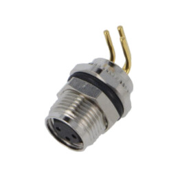 Conector: M8; soclu; mamă; 48V; 4A; PIN: 3; IP67; în unghi; THT