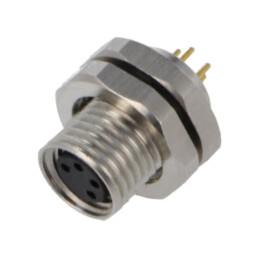 Conector: M8; soclu; mamă; 48V; 4A; PIN: 4; IP67; THT