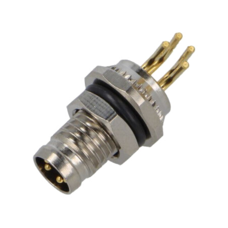 Conector: M8; soclu; tată; 48V; 4A; PIN: 4; IP67; în unghi; THT