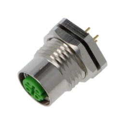 Conector: M12; soclu; mamă; 4A; 250V; PIN: 4; IP67; drept; THT