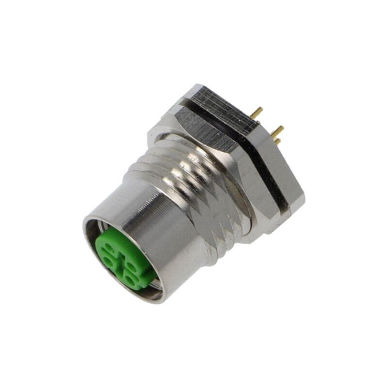 Conector: M12; soclu; mamă; 4A; 250V; PIN: 4; IP67; drept; THT