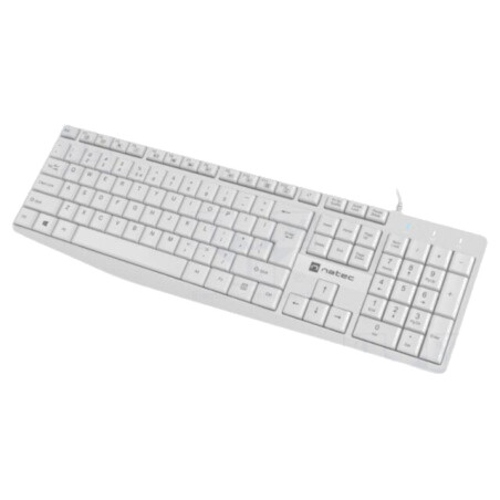 Tastatură; albă; USB A; cu cablu,slim,US layout; Lung: 1,8m