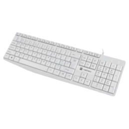 Tastatură; albă; USB A; cu cablu,slim,US layout; Lung: 1,8m