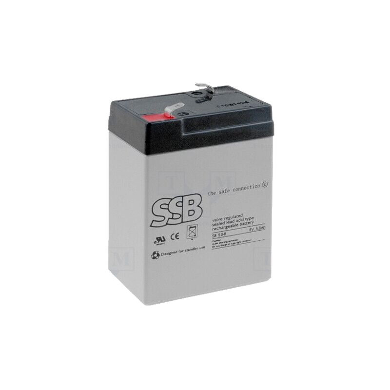 Acumul: plumb-acid; 6V; 5Ah; AGM; nu necesită întreţinere; 0,8kg