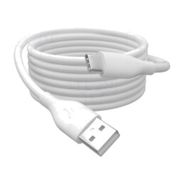 Cablu; USB 2.0; USB A mufă,USB C mufă; nichelat; 2m; alb; Fire: Cu