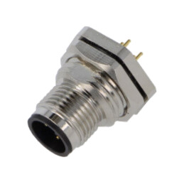 Conector: M12; soclu; tată; 4A; 250V; PIN: 4; IP67; drept; THT; 0,34mm2
