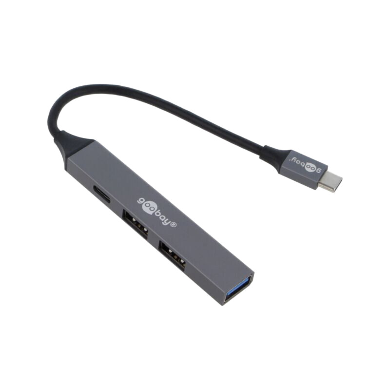 Hub USB; USB A soclu x3,USB C soclu,USB C mufă; PnP; gri; 5Gbps
